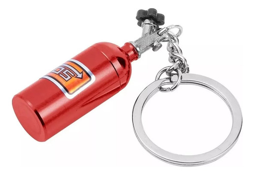 Llavero Deportivo Tuning Auto Fierrero Tubo Nitro Rojo