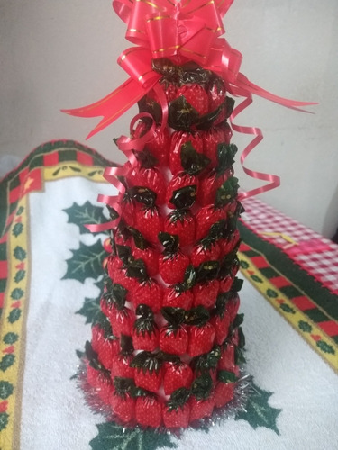Árvore Bala De Morango Decoração De Natal | MercadoLivre