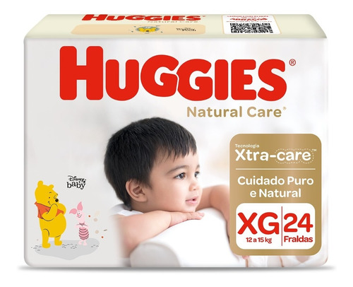 Fralda Descartável Infantil Huggies Natural Care XG Pacote 24 Unidades
