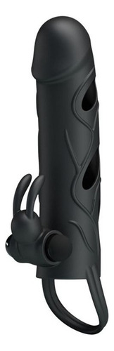 Anel vibratório de coelho com capa de silicone para pênis 14x3,5