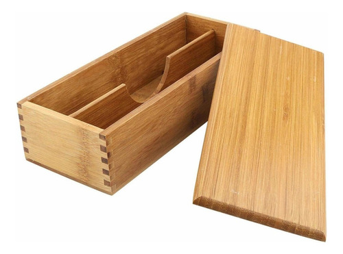 Organizador De Cubiertos Caja De Madera Con Tapa, De Caj Zbb