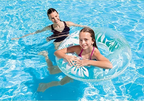 Flotador Inflable De Dona Naranja Flores Niñas Intex 59251 Morado