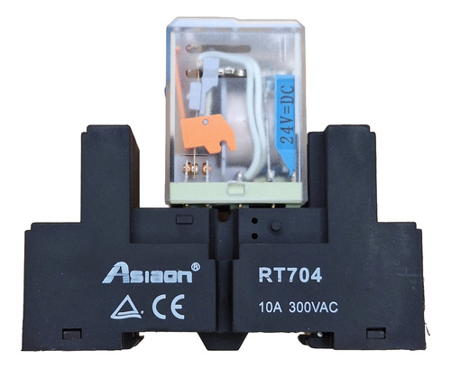 Relevador 24v Dc 5a, 14 Pines Asiaon Con Base