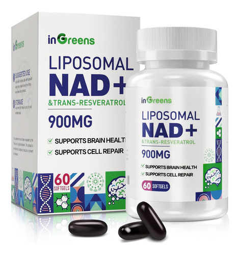 Suplemento Liposomal De Nad+ De 900 Mg Con Trans Resveratrol