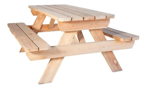 Mesa Canadiense De Madera Con Bancos Incorporados 4p