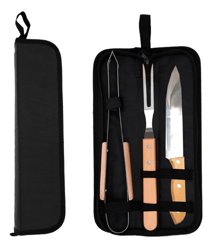 Set De Bbq Incluye 1 Pinza 1 Cuchillo 1 Tenedor Trinchante
