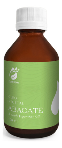  Óleo De Abacate Vegetal 100ml Hidratação Vidro Ambar Oliapon