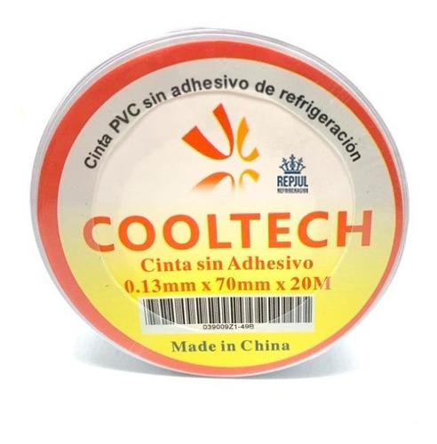 Cinta Pvc Blanca Refrigeracion Sin Adhesivo X 20mts Cooltech