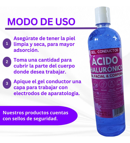 Gel Conductor Hialuronico Corporal Aparatología 1 Lt Relingo