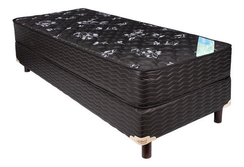 Colchón 1 plaza de resortes Inducol Resortes Imperial negro y gris claro - 80cm x 190cm x 22cm