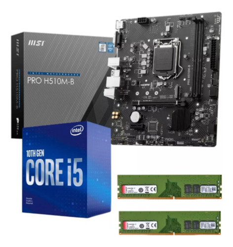 Kit I5 10ª Geração C/ Vídeo Integrado, Memória 16gb Ddr4