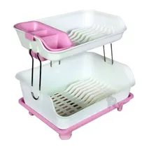 Comprar Secador De Doble Nivel De Platos Rosado Y+gift Miniagenda