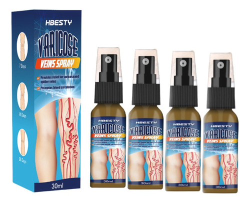 Axw Spray Para Piernas Y Pies Varices 30ml* 4 Unidades