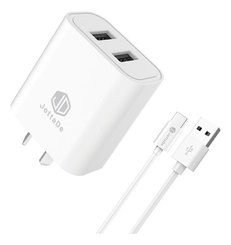 Cargador Rapido Jd T-24 Cable Usb Tipo C Blanco 2.4a -*