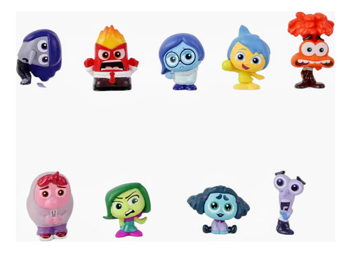Figuras Intensamente 9 Pack Alegria Tristeza Ansiedad 9 Pzs