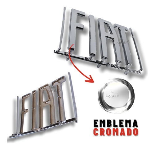 Emblema Cromado Grade Fiat Argo Cronos Mobi 2020 2021 2022