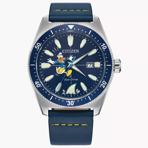 Citizen Donald Duck Blue Dial Leather Aw1790-05w 