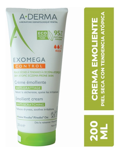 A-derma Exomega Control Crema Piel Tendencia Atópica 200ml