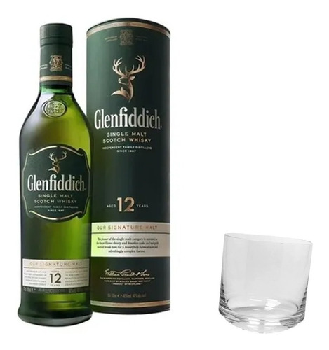 Estuche Whisky Glenfiddich 12 Años X750cc + Vaso Mareado