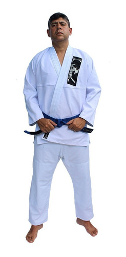 Kimono Jiu Jitsu, Judo Adulto Branco Trançado Titanio 