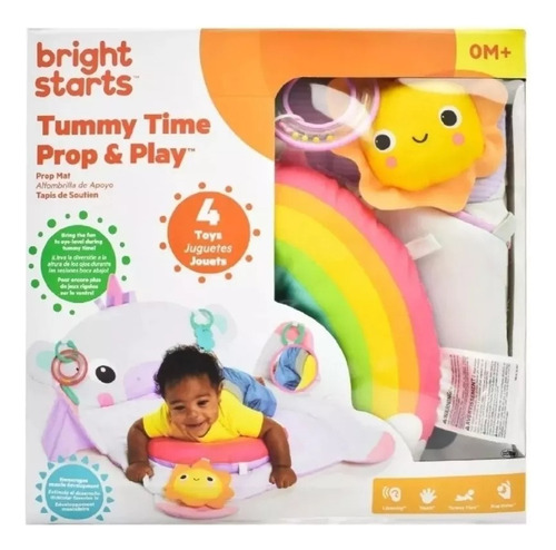 Bright Starts Tummy Time Prop & Play Tapete Unicornio 