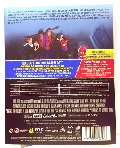 Spider-man: Un Nuevo Universo Bluray + Dvd Nuevo Original