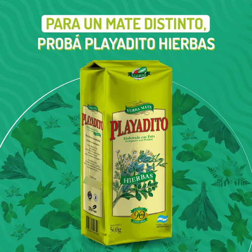 Yerba Mate Playadito Hierbas + Tradicional + Despalada 500gr