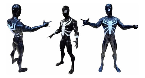 Muñeco Spider Man Negro (symbiote) Articulado 23cm Marvel