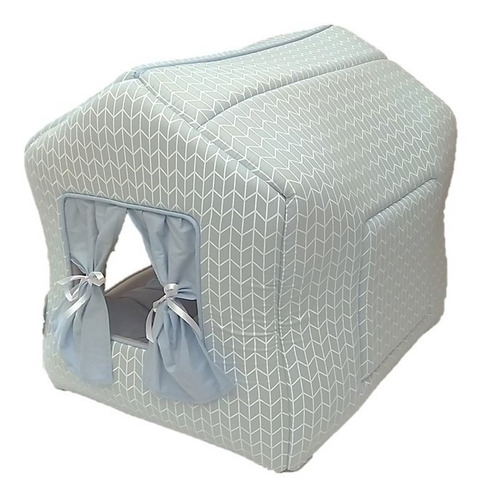 Imagem 6 de 8 de Casa Casinha Cama Pet Gato Cachorro Patachic Azul Macho
