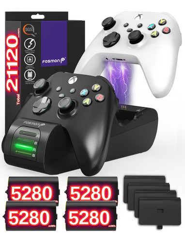 Estación De Carga Con 4 Baterías Recargables Para Xbox