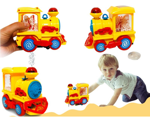 Trem Locomotiva Solta Fumaça Luzes Som Brinquedo Infantil Pilha