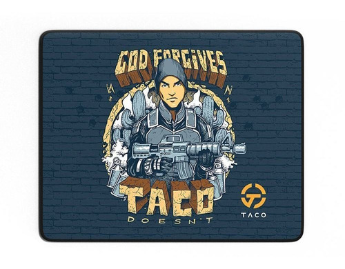 Mousepad Gamer Taco God Forgives Azul Speed - 355mm X 444mm