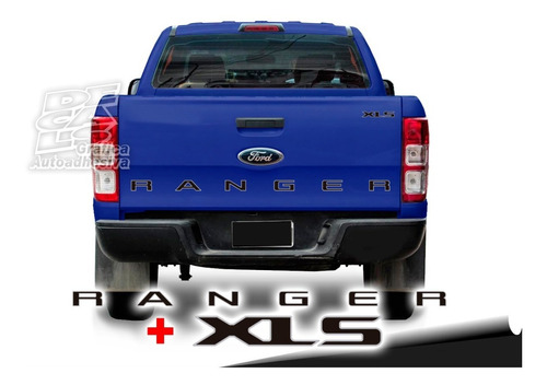 Calco Ford Ranger Portón Negro Borde Gris Plata + Xls