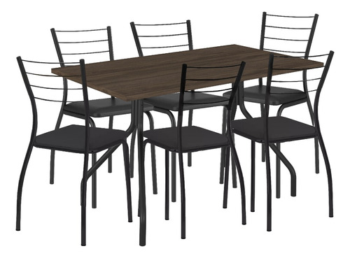 Juego Comedor 6 Sillas Mesa Vidrio Tapizado Avatar Compramas