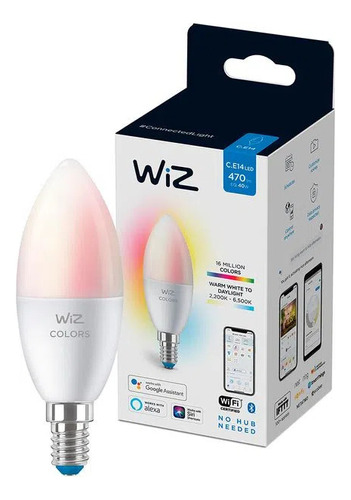 Lampara Led Inteligente Wiz Wifi Smart Color Vela E14 Alexa