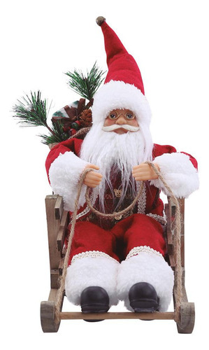 Noel Decorativo No Trenó Vrm/mrr/vrd 1un 30x15x27cm 1111244