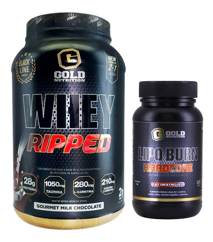 Whey Ripped + Lipo Burn. Combo Gold Nutrition. Outlet