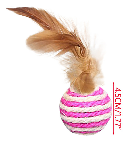 Juguetes Sisal Ball Tao Para Rascar De Sisal Con Plumas, Té