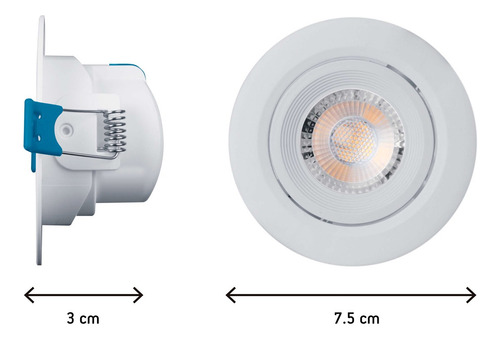 Pack 6 Luminarios Redondos Empotrables Aksi 3w Luz Blanca