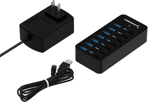 Hub 7 Puertos Usb 3.0 Sabrent Hb-bup7 36w Interruptor Indep