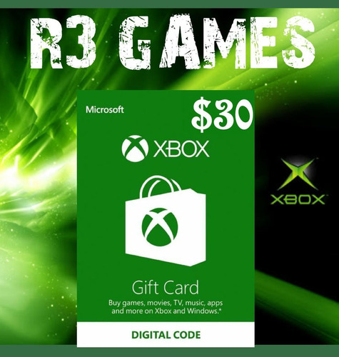 Xbox Gift Card Usa 30 Dólares  Xbox One, Series S, Series X.