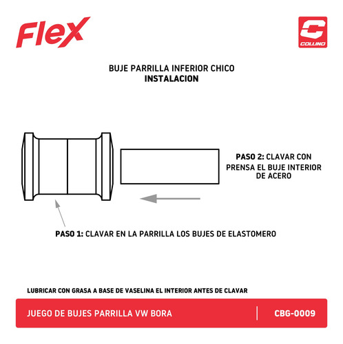 Imagen 3 de 9 de Faster Bujes Elastomero Vw Bora 1.8t Collino Parrillas Del
