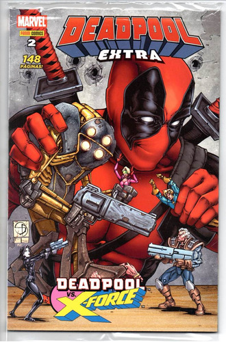 Deadpool Extra N° 02 - Deadpool Vs. X-force - Editora Panini - Formato 17 X 26 - Capa Mole - Bonellihq 2 Cx447 H23