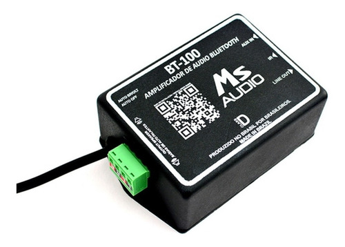 Amplificador Áudio Estéreo C/ Bluetooth 100w Msaudio Bt-100 Cor Preto Potência de saída RMS 100 W