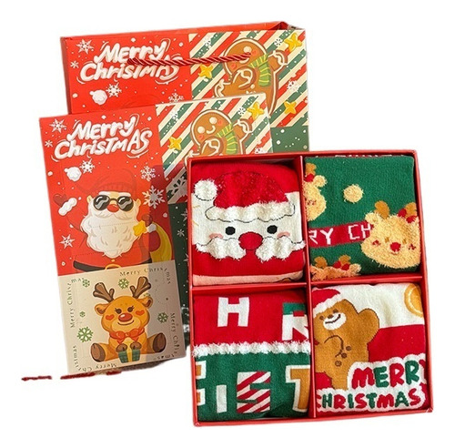 Calcetines De Navidad Caja De Regalo 4 Pares