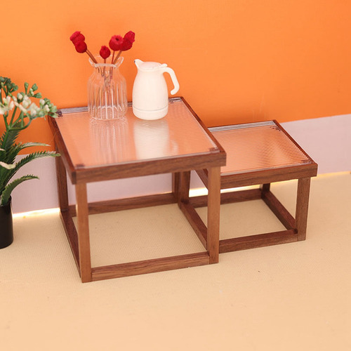 Mesa Auxiliar De Mesa De Café En Miniatura Con Forma De Casa