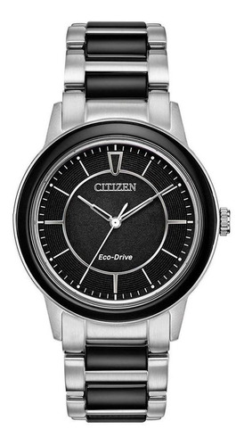 Em0741-51e Reloj Citizen Chandler Eco Drive Plateado/negro Color de la correa Negro Color del bisel Negro Color del fondo Negro