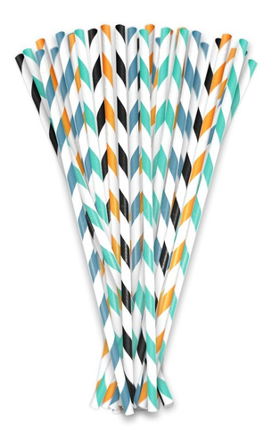Imagen 3 de 7 de 100 Popotes De Papel Biodegradables/ Económicos/ Coloridos