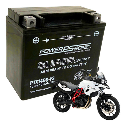Bateria Agm Powersonic Moto Bmw Honda Suzuki Yamaha Ptx14-bs