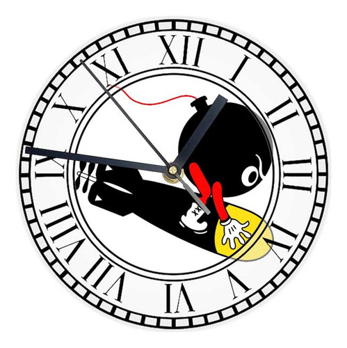 Reloj Redondo Madera Brillante Simbolos Y Escudos Mod 23